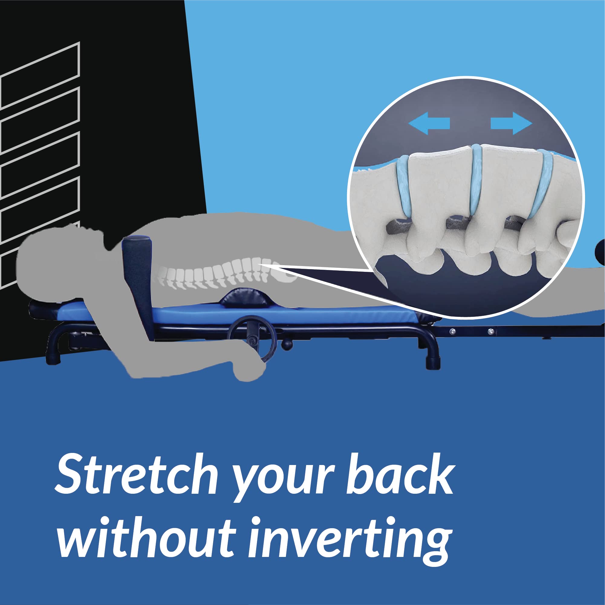 Exerpeutic Back Stretch Traction Inversions Tisch mit 136kg Gewichtskapazität, sehr Platz sparend