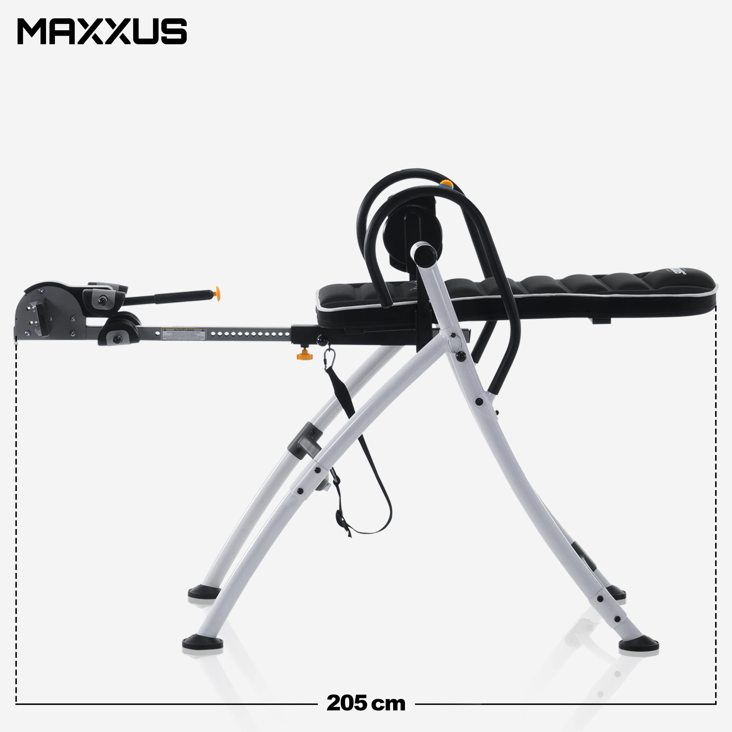 MAXXUS Inversionsbank Gravity Pro 2 - Verstellbarer Neigungswinkel, Klappbar, bis 160 kg - Schwerkrafttrainer, Inversionstisch, Rückentrainer, Inversionstrainer zur Entlastung der Wirbelsäule, Zuhause